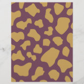 パープル&金ゴールド牛プリントパターンスクラップブック紙 (裏面)