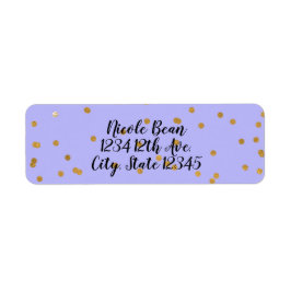 パープル&金ゴールド紙吹雪ドモダンットグラモールグラム ラベル