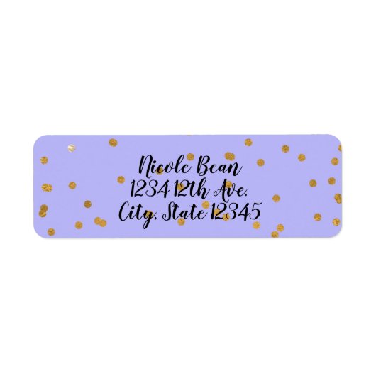 パープル&金ゴールド紙吹雪ドモダンットグラモールグラム ラベル (正面)