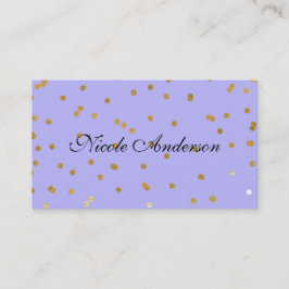 パープル&金ゴールド紙吹雪ドモダンットグラモールグラム 名刺