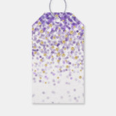 パープル&金ゴールド紙吹雪ベビーシャワーお気に入りギフトラベル ギフトタグ (裏面)