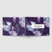 パープル&金ゴールド絵を描抽象芸術キンセアニェラ ゲストブック (全面)