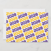 パープル&金ゴールド3写真卒業招待状 招待状 (裏面)