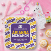 パープル、金ゴールド、ホワイトパーソナライズされたの卒業用紙 ペーパープレート (パーティー)