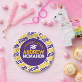 パープル、金ゴールド、ホワイト卒業パーソナライズされた ペーパープレート (パーティー)