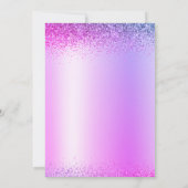 パープル 2022 卒業パーティー グリッター 招待状 (裏面)