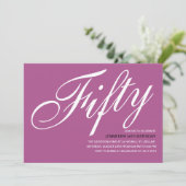 パープル 50歳の誕生日 招待状 (スタンド正面)