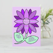 パープル 60歳の誕生日 シンプルパープル ヒマワリ 招待状 (スタンド正面)