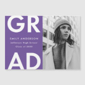パープル | Gradはっきりした Photo Sgaration発表 マグネット招待状 (正面)