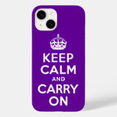 パープル Keep Calm and Carry On Case-Mate iPhoneケース (裏面)