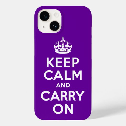 パープル Keep Calm and Carry On Case-Mate iPhoneケース (裏面)