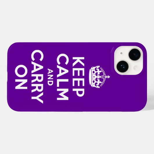 パープル Keep Calm and Carry On Case-Mate iPhoneケース (裏面 (横))