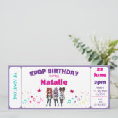 パープル KPOP バースデーコンサートチケット 招待状 (スタンド正面)