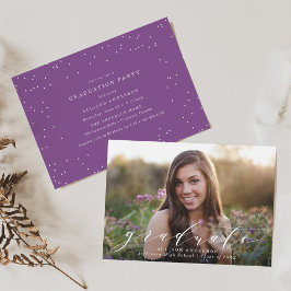 パープル | Sweet Script Photo卒業パーティー 招待状