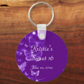 パープル、Sweet sixteen、パーティーの好意キーチェーン キーホルダー (正面)
