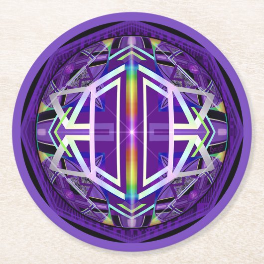 パープル W3 ラウンドペーパーコースター (正面)