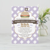 パープルBBQカップルズウェディングシャワー招待状 招待状 (スタンド正面)