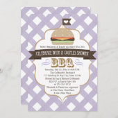 パープルBBQカップルズウェディングシャワー招待状 招待状 (正面/裏面)