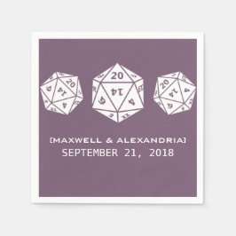 パープルD20サイコロゲーマー結婚ズ紙ナプキンス スタンダードカクテルナプキン