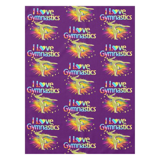 パープルIは体操テーブルクロスのカバーが大好き テーブルクロス (正面)