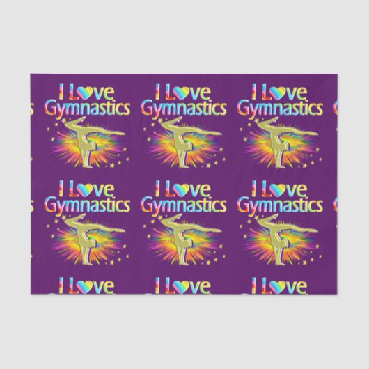 パープルI愛する体操ティッシュペーパー 薄葉紙 (正面)