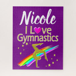 パープルI愛する体操デザイン ジグソーパズル