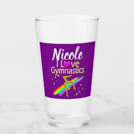 パープルI愛する体操デザイン タンブラーグラス
