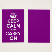 パープルKeep Calm and Carry On (正面&裏面)