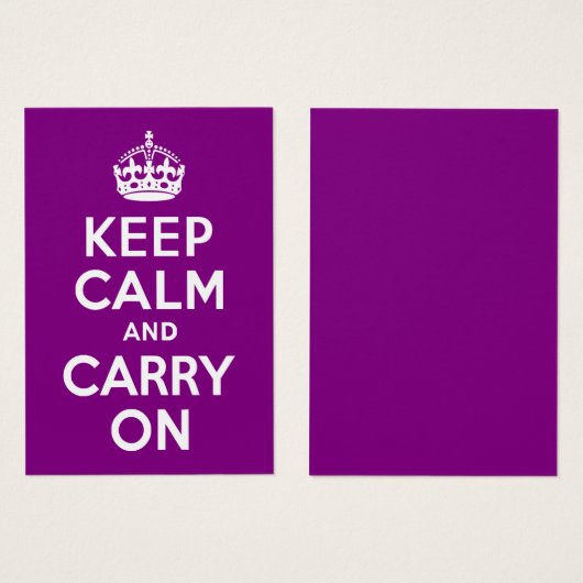 パープルKeep Calm and Carry On (正面&裏面)
