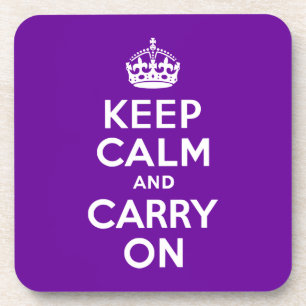 パープルKeep Calm and Carry On コースター