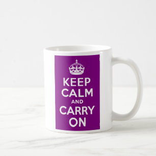 パープルKeep Calm and Carry On コーヒーマグカップ