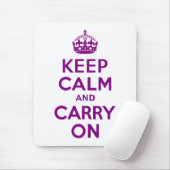 パープルKeep Calm and Carry On マウスパッド (マウス)