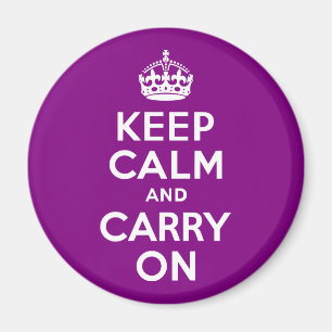 パープルKeep Calm and Carry On マグネット