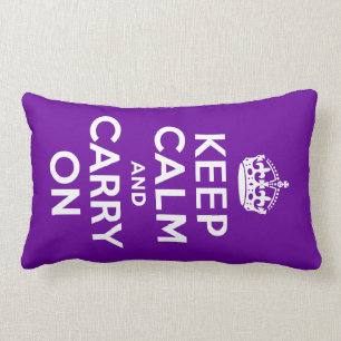 パープルKeep Calm and Carry On ランバークッション