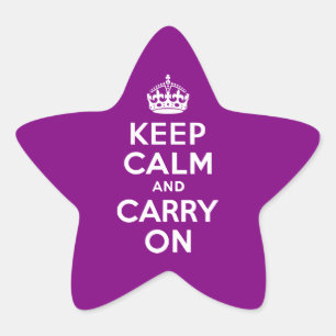 パープルKeep Calm and Carry On 星シール