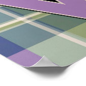 パープルLOVEプレイドスクエアポスター ポスター (角)