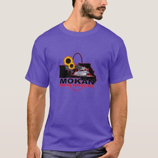 パープルMOKAN Badlanders メンズトリブレンドシャツ Tシャツ (正面)