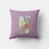 パープルNピローアイリス,デイジー,バラ クッション (裏面)