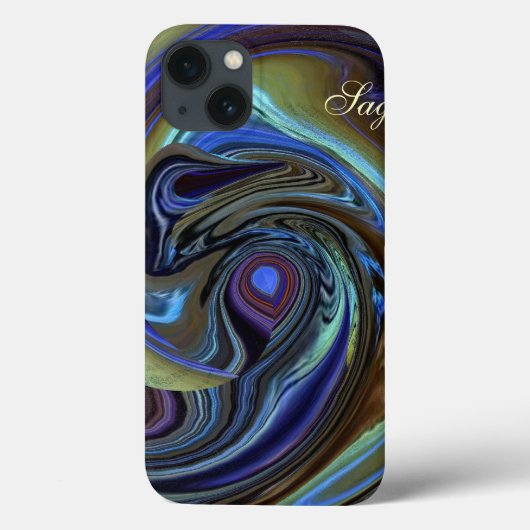 パープルN金ゴールド羽抽象芸術iPadケース Case-Mate iPhoneケース (裏面)