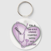 パープルOBガンナース名前をカスタムするキーチェーン キーホルダー (正面)