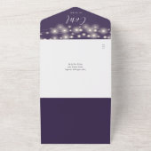 パープルQRコードメイソンJARSストリングライト結婚ズ オールインワン招待状 (外側)