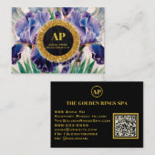 *~パープルQR AP10 IRIS花金ゴールド名刺 名刺 (正面/裏面)