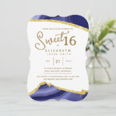 パープルSWEET 16 16モダン誕生日デジタル 招待状 (スタンド正面)