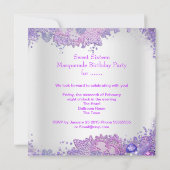 パープルSweet sixteen16マスカレードパーティーティアラ 招待状 (裏面)