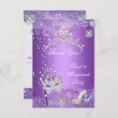 パープルSweet sixteen16仮装ありがとう サンキューカード (正面/裏面)