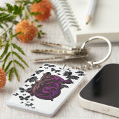 パープルTイニシャルキーチェーン – 書と書 キーホルダー (正面右)