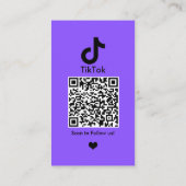 パープルTikTokソーシャルメディアQRコード 名刺 (裏面)