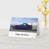 パープルTVR誕生日カード カード (黄色い花)