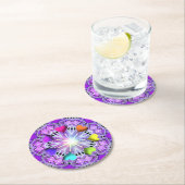 パープルW2スクエア紙コースター ラウンドペーパーコースター (インサイチュ)