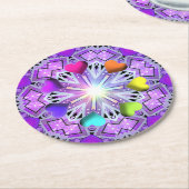 パープルW2スクエア紙コースター ラウンドペーパーコースター (アングル)